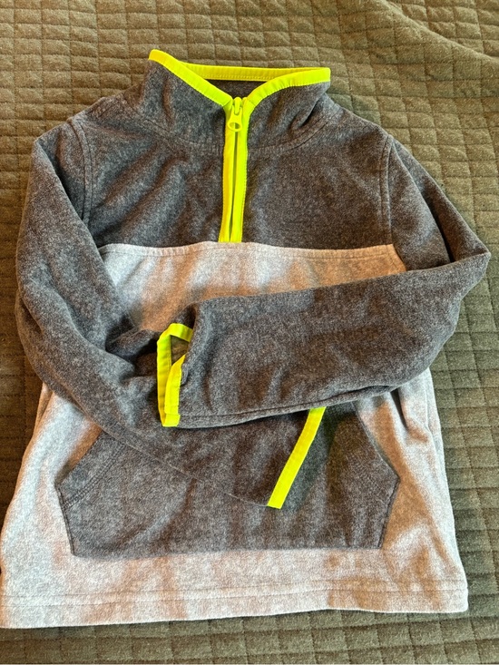 OshKosh B'gosh Other - OshKosh BGosh - Gray & Neon Yellow Quarter-Zip Fleece Pullover size 5T